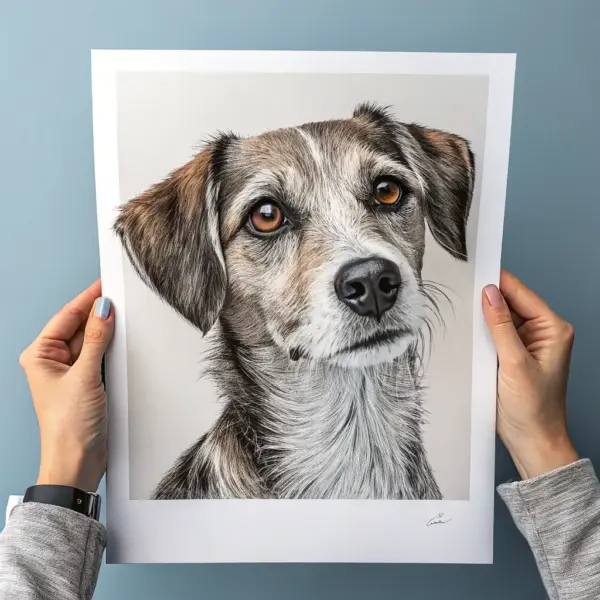 Framed Pet Art Print - 12x16 inches
